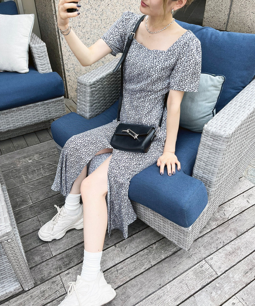 「SPIRALGIRL」 半袖ワンピース FREE ブルー レディース_画像7