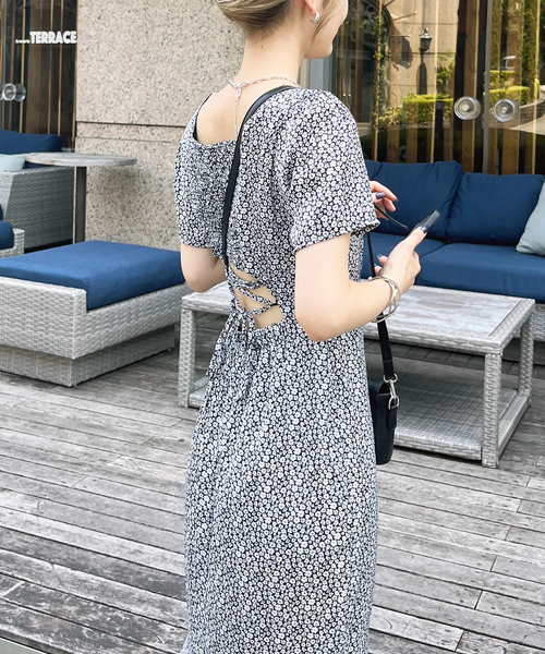 「SPIRALGIRL」 半袖ワンピース FREE ブルー レディース_画像8