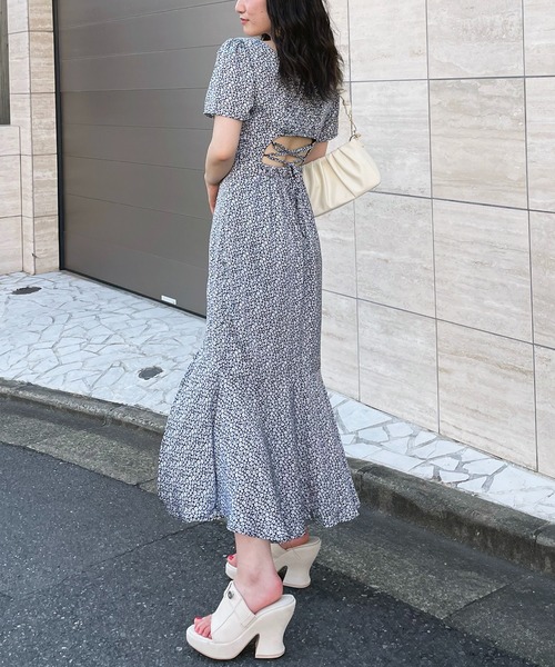 「SPIRALGIRL」 半袖ワンピース FREE ブルー レディース_画像9