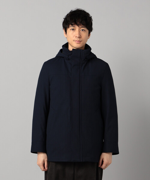 コート ジャケット 「3WAY」ラミネート加工バーズアイ コート メンズの画像