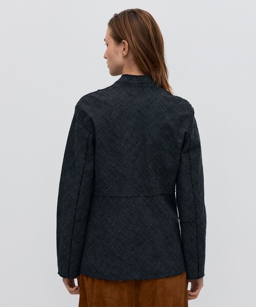 パラスパレス　ミックスカラーツイード　ノーカラージャケット　ヘリンボーン　0 itema1175f5870ff11f0baa30242ac