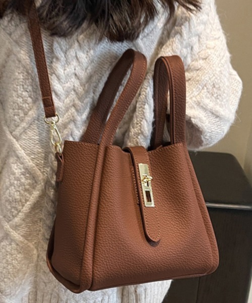 Alexander Wang 2wayバッグ ハンドバッグ レザー ブラウン ハンドバッグ ゴールドジップスクエア型2WAYハンドバッグ : ZOZOTOWN