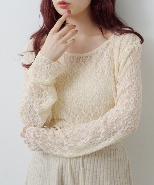 トップス nha518 Kastane（カスタネ） tシャツ レースシアートップス レディース