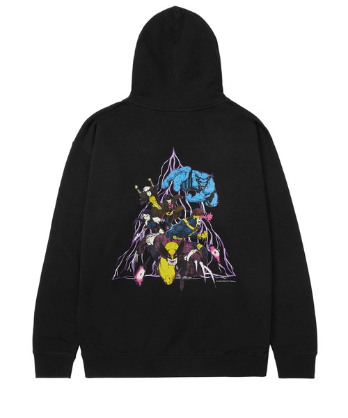 新品 HUF × MARVEL コラボ パーカー メンズ ブラック L HUF（ハフ） プルオーバーパーカー「marvelコラボ」 LARGE ブラック
