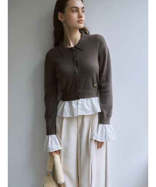 LAGUNAMOON（ラグナムーン） カーディガン ペプラムドッキングニット