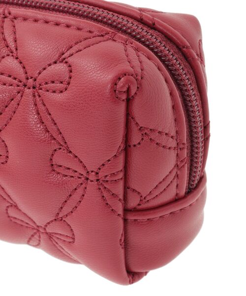 メゾンドフルール　リボンキルティングバッグ（赤） Maison de FLEUR（メゾンドフルール） ポーチ リボンキルティング