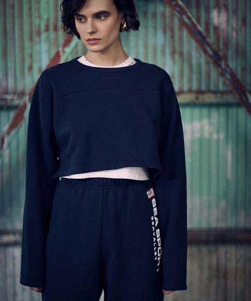 SEA  ネイビー　スウェット SEA スウェットカットソー ONE SIZE ネイビー レディース : ZOZOTOWN