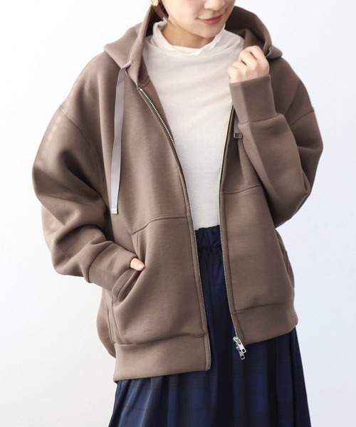 Jines（ジネス） パーカー エアリーダンボールZIPパーカー レディース