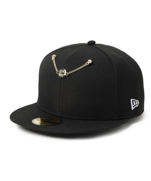 黒 チェーン装飾キャップ NEW ERA（ニューエラ） キャップチェーン アクセサリー ブランドロゴ