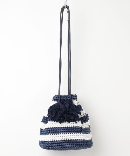LUDLOW（ラドロー） ボーダー柄ハンドバッグ - ネイビー レディース