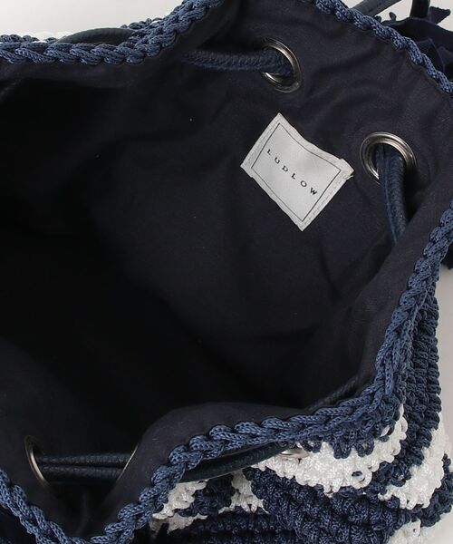 「LUDLOW」 ボーダー柄ハンドバッグ - ネイビー レディース_画像4