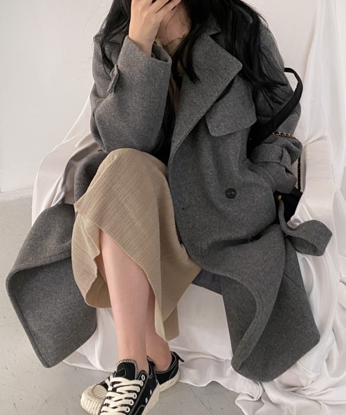 美品◎Donato Vinci ロングコート ダブルチェスターコート 灰 日本製 美品◎Donato Vinci ロングコート ダブルチェスターコート 灰 日本製