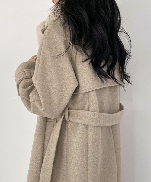 Aelina コート チェスターコート ダブルブレストポケット付きロング