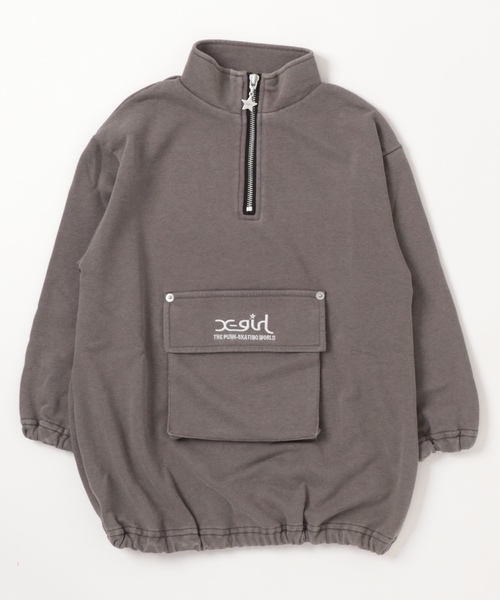 「X-girl Stages」 「KIDS」長袖ワンピース 120cm チャコール キッズ_画像2