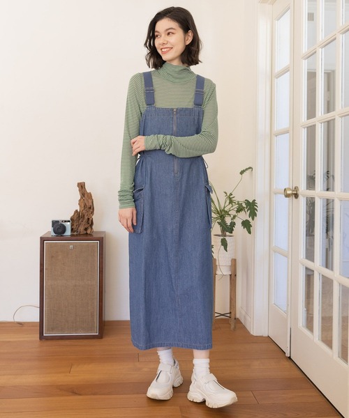 niko and…（ニコアンド） サロペットスカート LARGE ブルー レディース