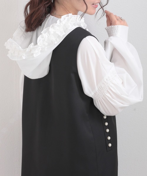 「O.S.K」 長袖ブラウス FREE ブラック レディース_画像3