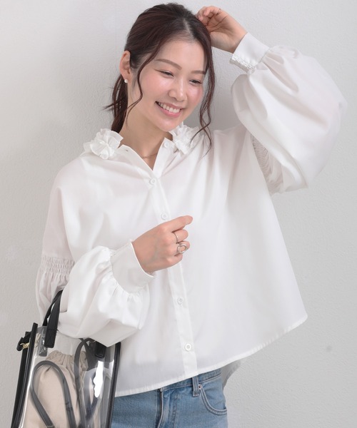 「O.S.K」 長袖ブラウス FREE ブラック レディース_画像5