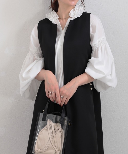 「O.S.K」 長袖ブラウス FREE ブラック レディース_画像6