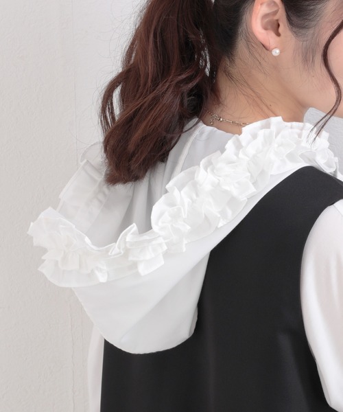 「O.S.K」 長袖ブラウス FREE ブラック レディース_画像8