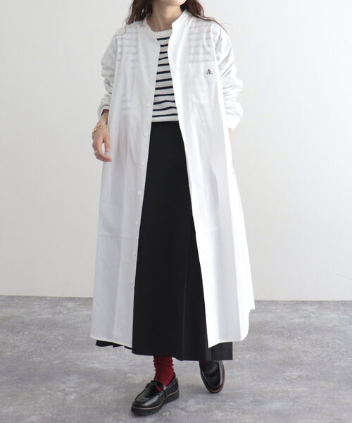 「GEVACO」 長袖ワンピース 38 ネイビー レディース_画像3