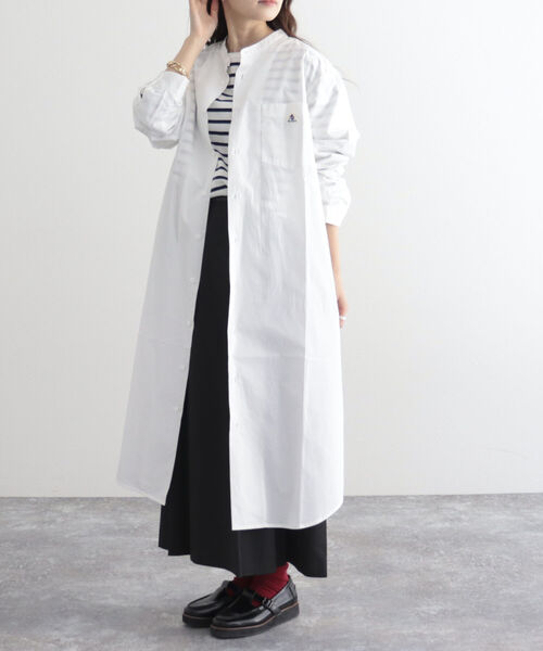 「GEVACO」 長袖ワンピース 38 ネイビー レディース_画像5