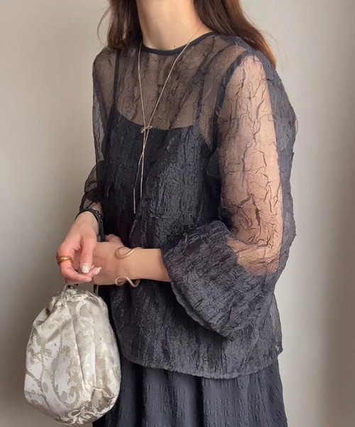 「FILLOU」 長袖ブラウス MEDIUM クリーム レディース_画像4