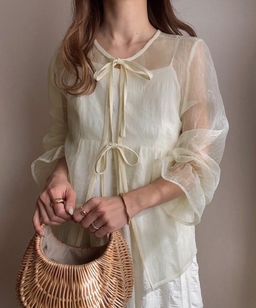 「FILLOU」 長袖ブラウス MEDIUM クリーム レディース_画像5