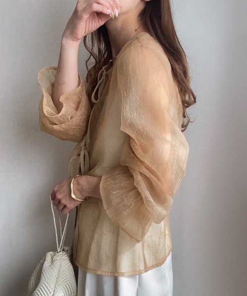 「FILLOU」 長袖ブラウス MEDIUM クリーム レディース_画像9