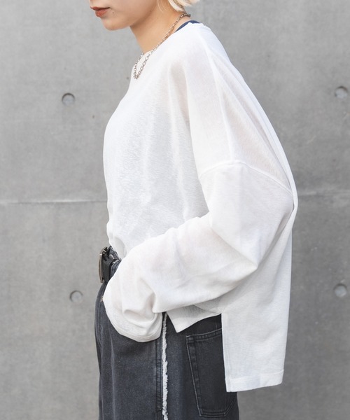 「MIEL CRISHUNANT」 長袖カットソー FREE ブルー レディース_画像3