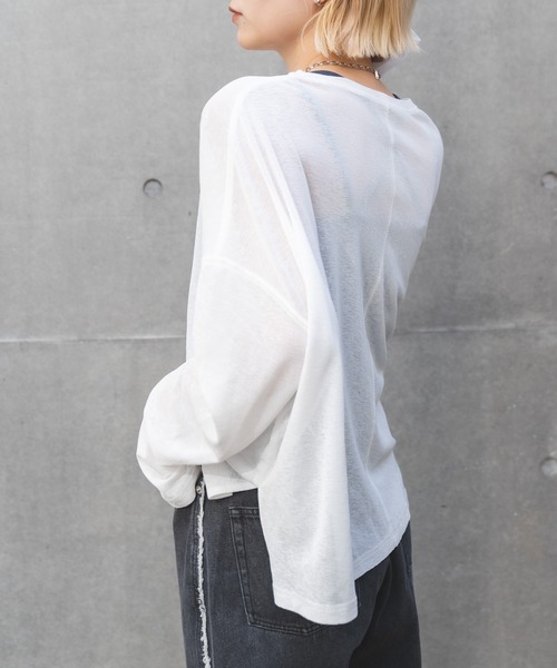 「MIEL CRISHUNANT」 長袖カットソー FREE ブルー レディース_画像4