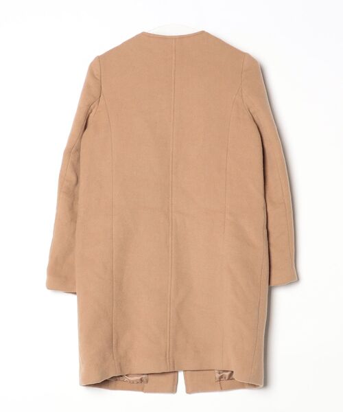 「ivory court」 ノーカラーコート - ブラウン レディース_画像2