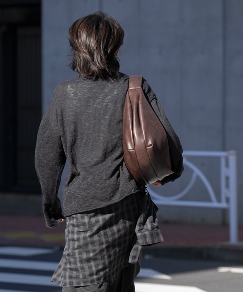 CURVE SWITCHING LEATHER BAG 3077B レザーバッグ SINSS ショルダーバッグ Curve shoulder bag / カーブショルダーバッグ
