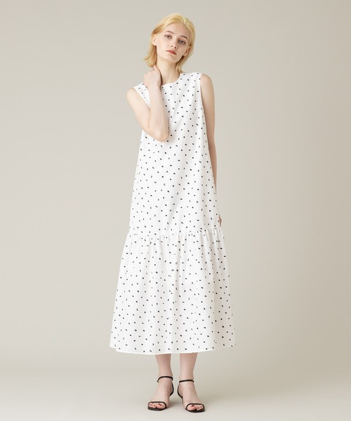 「LOULOU WILLOUGHBY」 ノースリーブワンピース 1 グレー レディースの画像