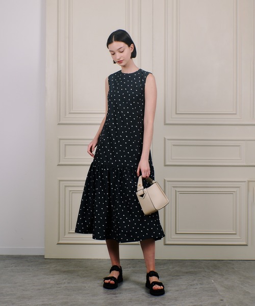 「LOULOU WILLOUGHBY」 ノースリーブワンピース 1 グレー レディースの画像