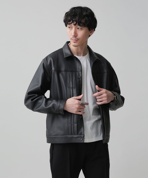 NANO universe（ナノ・ユニバース） レザージャケット M ブラック