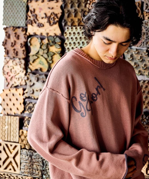 niko and…（ニコアンド） セーター ニット 刺繍ロゴニットプルオーバー