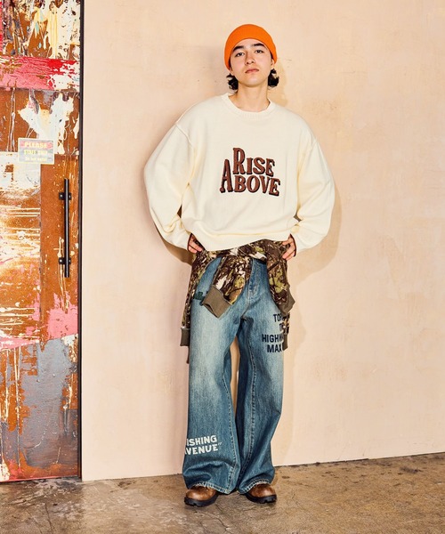 【新品タグ付き】ニコアンド　E's 【MENS】オーバーロゴニット niko and…（ニコアンド） セーター ニット 刺繍ロゴニットプルオーバー