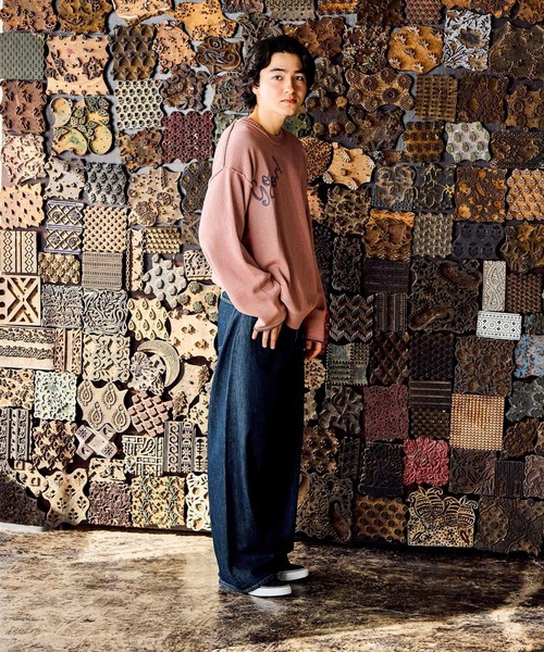 niko and…（ニコアンド） セーター ニット 刺繍ロゴニットプルオーバー