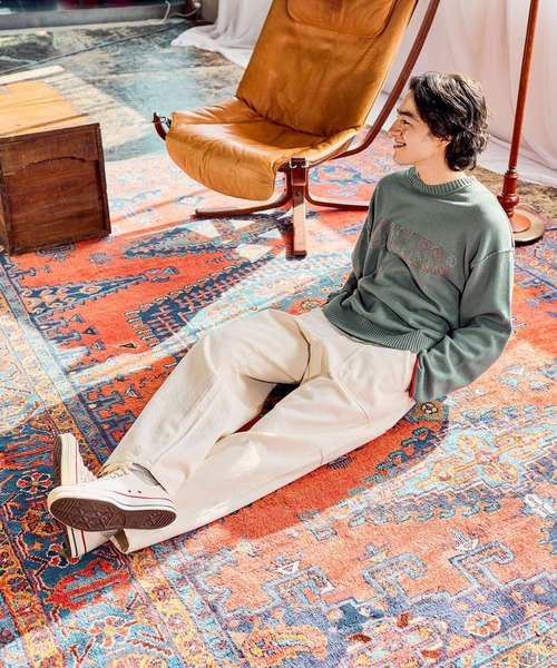 【新品タグ付き】ニコアンド　E's 【MENS】オーバーロゴニット niko and…（ニコアンド） セーター ニット 刺繍ロゴニットプルオーバー