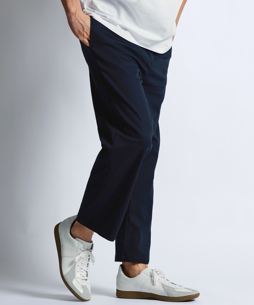 LANVIN en Bleu チノパン 超伸縮「ガムストレッチ」接触冷感 アンクル