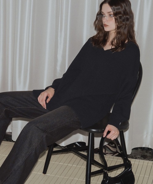 「Mili affinity」 長袖ニット FREE アイボリー レディース_画像8