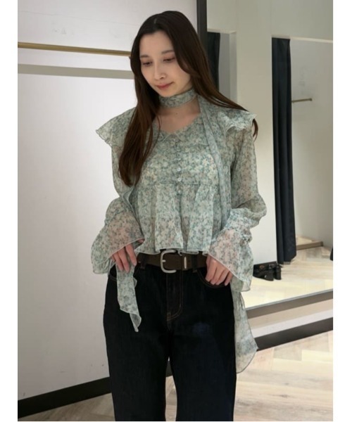 MOUSSY（マウジー） ブラウス シャツ 「26年SS新作」BOW TIE CHIFFON