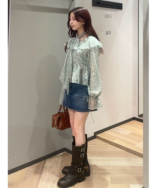 MOUSSY（マウジー） ブラウス シャツ 「26年SS新作」BOW TIE CHIFFON