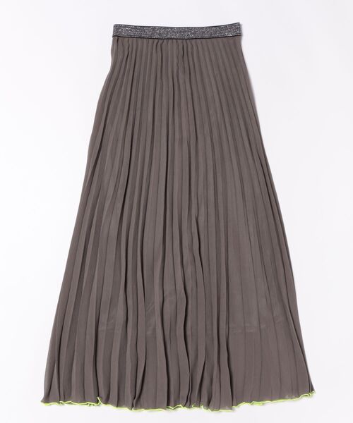 「Q」 プリーツスカート MEDIUM カーキ レディース_画像3