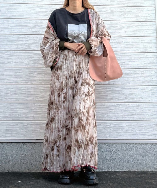 「Q」 プリーツスカート MEDIUM カーキ レディース_画像9