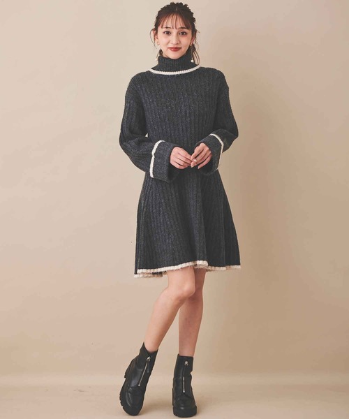 「31 Sons de mode」 ニットワンピース 36 ベージュ レディース_画像2