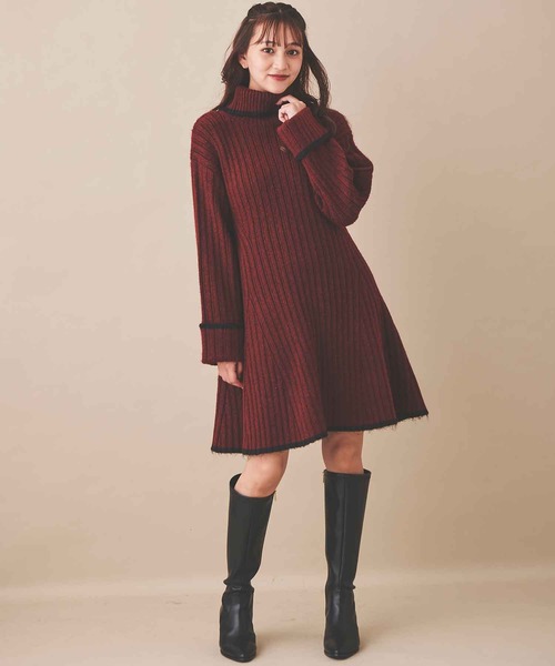 「31 Sons de mode」 ニットワンピース 36 ベージュ レディース_画像4