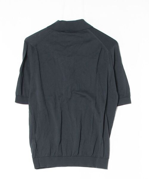 「JOHN SMEDLEY」 半袖ニット S グレー メンズ_画像2