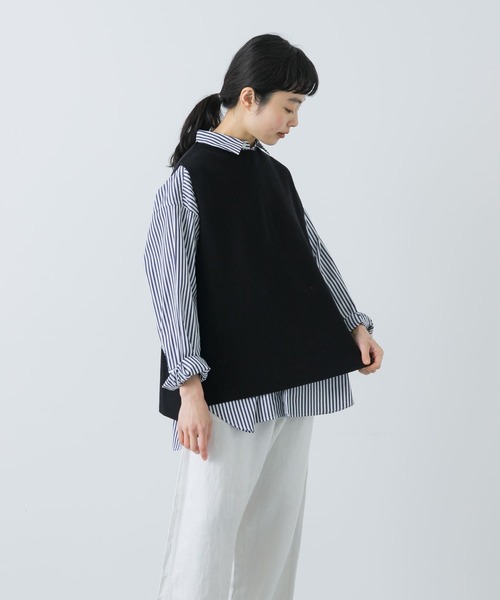 人気商品✨ かぐれ ウールワイドニットベスト ゆったり ブラック フリーサイズ かぐれ ニットベスト FREE ブラック レディース : ZOZOTOWN Yahoo!店