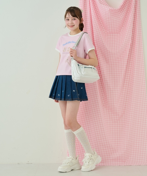 mezzo piano Junior（メゾピアノ ジュニア） パンツ リボン刺しゅう
